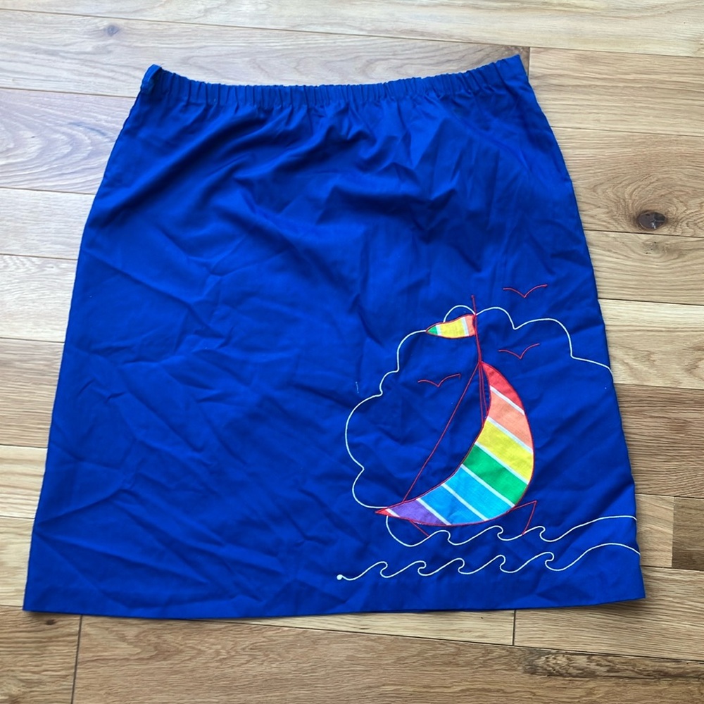 Vintage Women’s Blue Sailboat  Skirt XXL